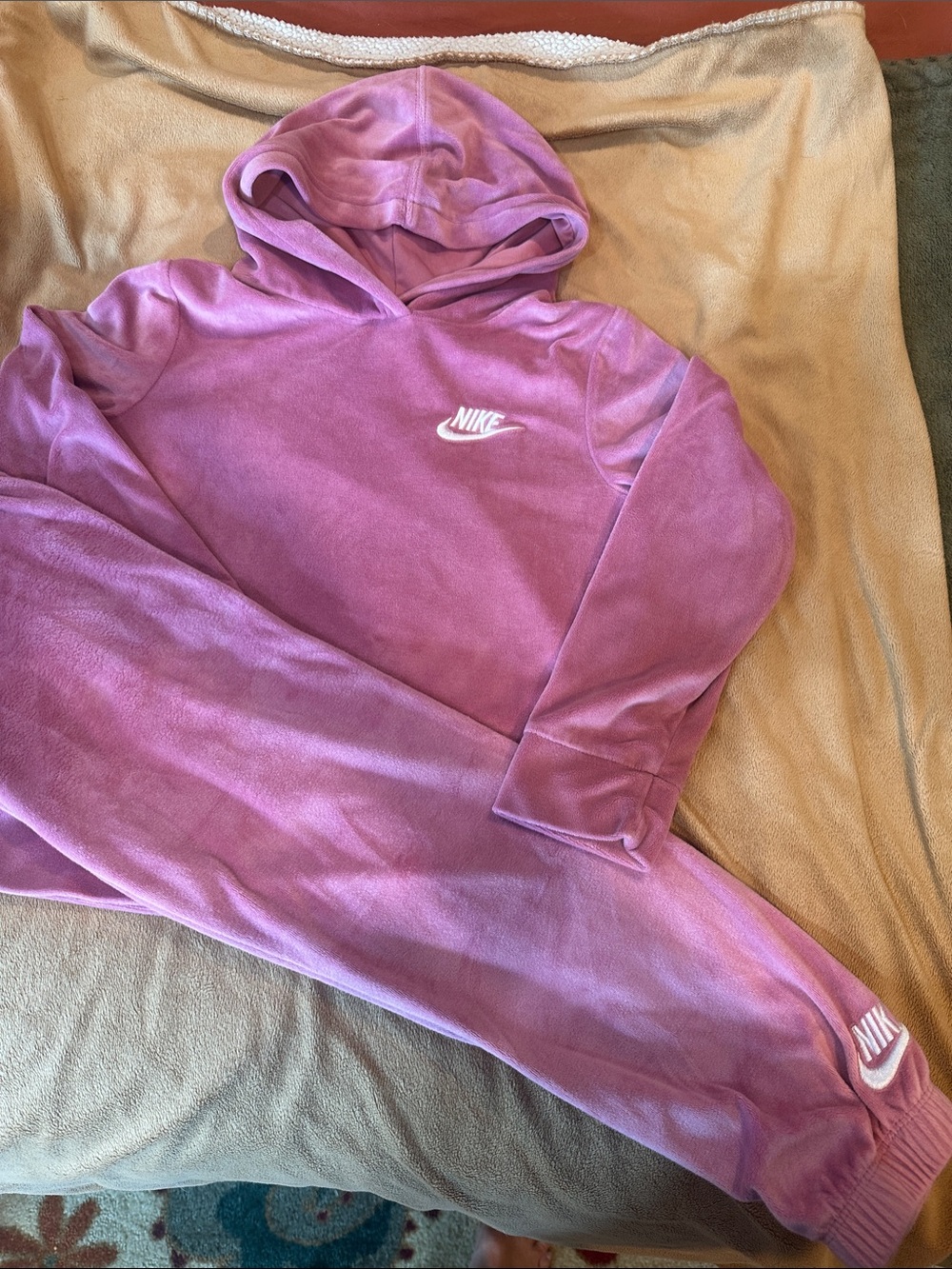 Nike Kids Purple Hoodie and Jogger Set